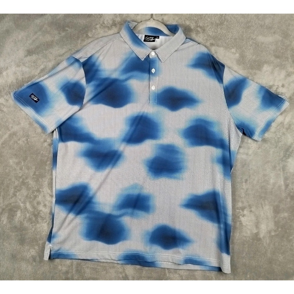 Sunday Swagger Performance Golf Blue Blizzard Polo Shirt Mens 2XL Short‎ Sleeve